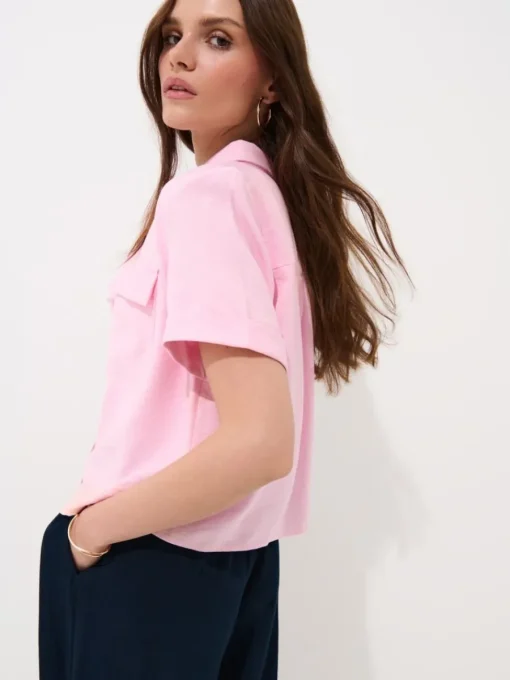 Blusen, Hemden>MOHITO Hemdbluse aus Viskosemischung Pastellrosa