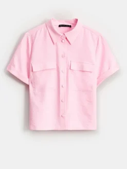 Blusen, Hemden></noscript>MOHITO Hemdbluse aus Viskosemischung Pastellrosa