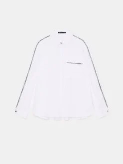 Blusen, Hemden></noscript>MOHITO Hemdbluse mit dekorativem Detail Weiu00df