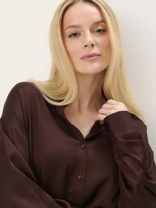 Blusen, Hemden>MOHITO Hemdbluse mit hohem Viskoseanteil Dunkelbraun