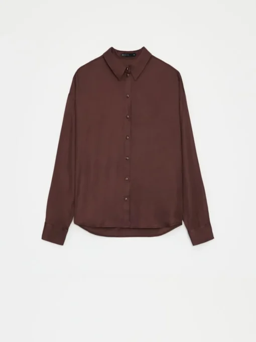 Blusen, Hemden>MOHITO Hemdbluse mit hohem Viskoseanteil Dunkelbraun