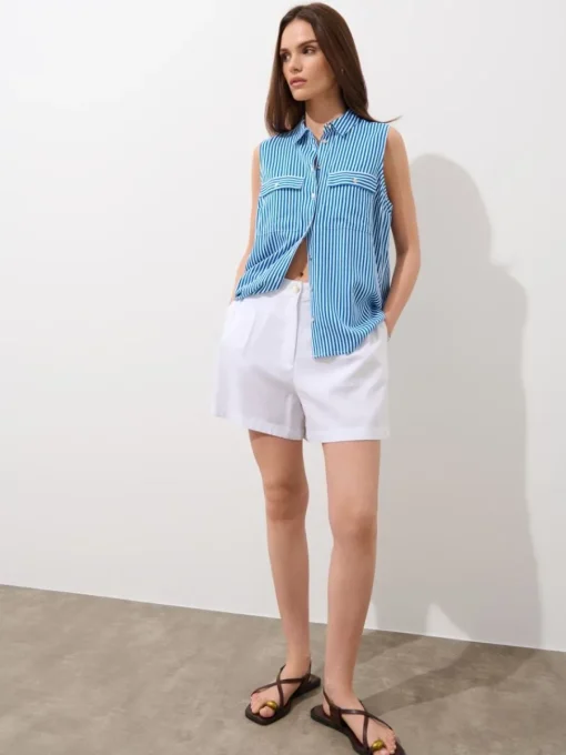 Blusen, Hemden>MOHITO Hemdbluse mit hohem Viskoseanteil Blau