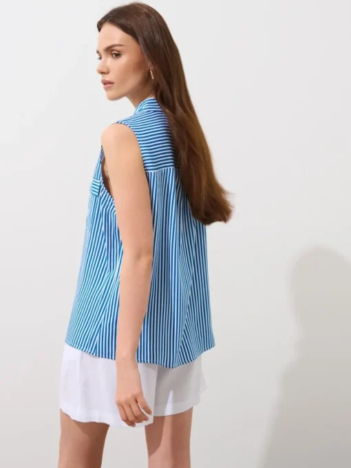 Blusen, Hemden>MOHITO Hemdbluse mit hohem Viskoseanteil Blau