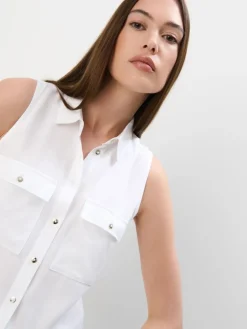Blusen, Hemden></noscript>MOHITO Hemdbluse mit hohem Viskoseanteil Weiu00df
