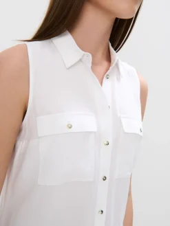 Blusen, Hemden></noscript>MOHITO Hemdbluse mit hohem Viskoseanteil Weiu00df