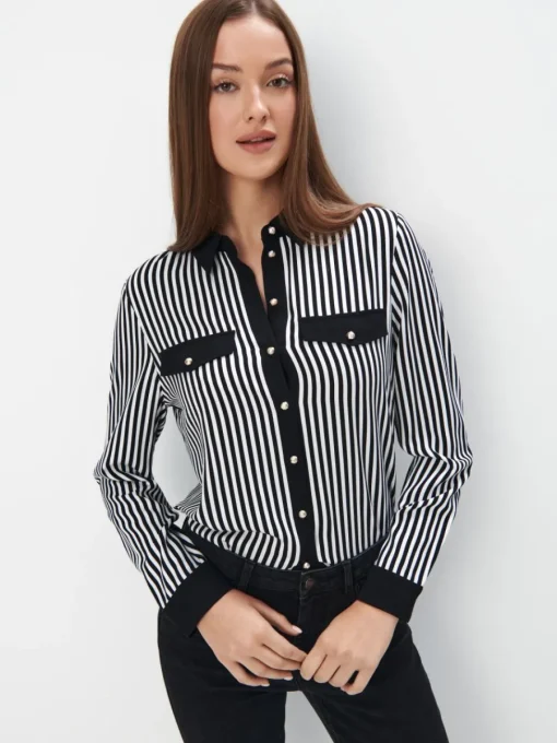 Blusen, Hemden>MOHITO Hemdbluse mit hohem Viskoseanteil Schwarz