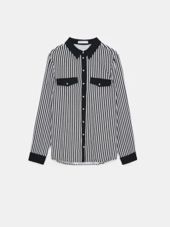 Blusen, Hemden></noscript>MOHITO Hemdbluse mit hohem Viskoseanteil Schwarz