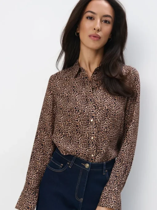 Blusen, Hemden>MOHITO Hemdbluse mit hohem Viskoseanteil Beige
