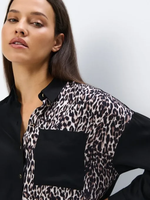 Blusen, Hemden>MOHITO Hemdbluse mit hohem Viskoseanteil Schwarz