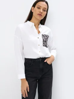 Blusen, Hemden>MOHITO Hemdbluse mit hohem Viskoseanteil Weiu00df