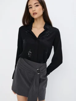 Blusen, Hemden>MOHITO Hemdbluse mit hohem Viskoseanteil Schwarz
