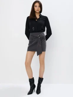 Blusen, Hemden>MOHITO Hemdbluse mit hohem Viskoseanteil Schwarz
