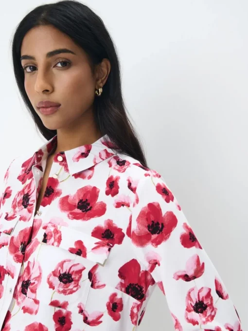 Blusen, Hemden>MOHITO Hemdbluse mit hohem Viskoseanteil Rot