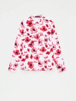 Blusen, Hemden></noscript>MOHITO Hemdbluse mit hohem Viskoseanteil Rot