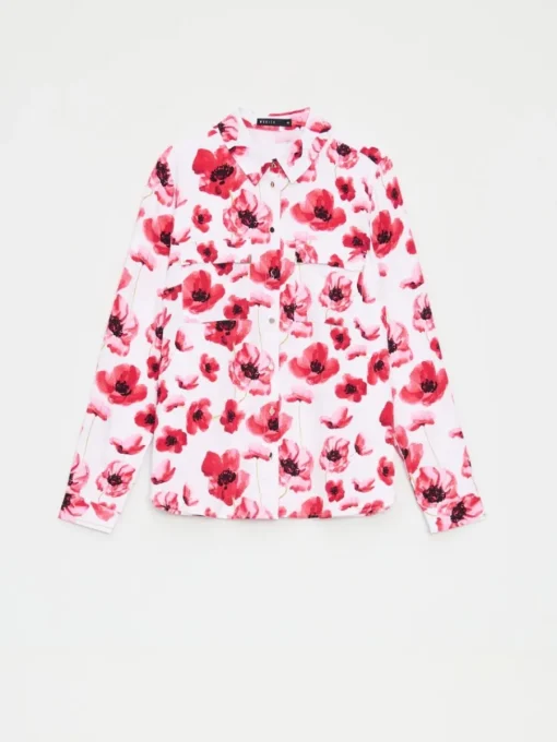 Blusen, Hemden>MOHITO Hemdbluse mit hohem Viskoseanteil Rot