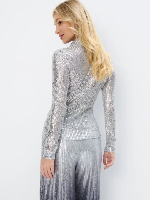 Blusen, Hemden>MOHITO Hemdbluse mit Pailletten Grau