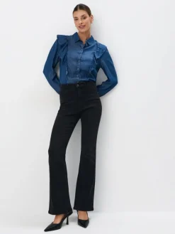 Blusen, Hemden>MOHITO Hemdbluse mit Rüschen Blau