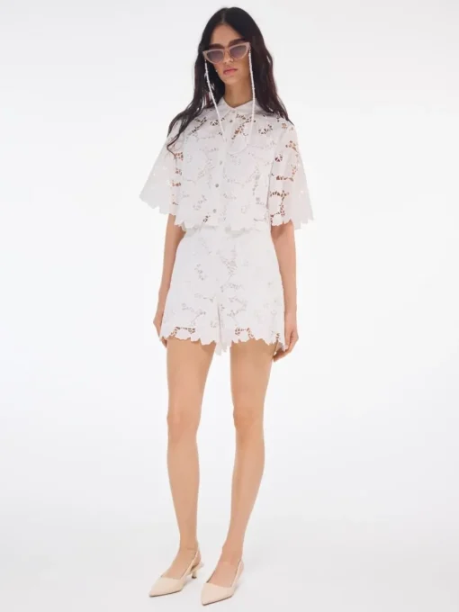 Blusen, Hemden>MOHITO Hemdbluse mit Stickereidetail Creme