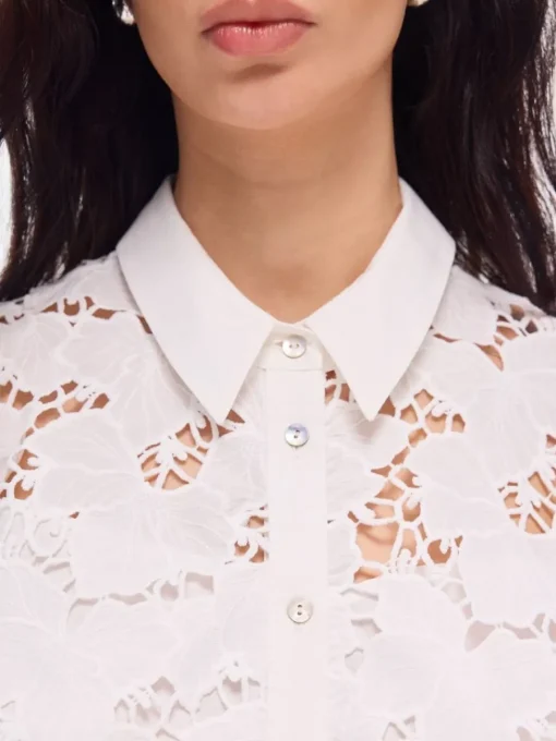 Blusen, Hemden>MOHITO Hemdbluse mit Stickereidetail Creme
