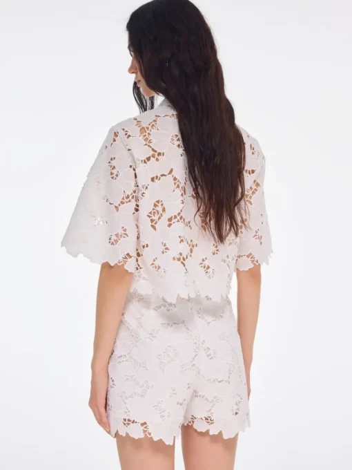 Blusen, Hemden>MOHITO Hemdbluse mit Stickereidetail Creme