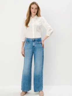 Blusen, Hemden>MOHITO Hemdbluse mit Stickereidetail Weiu00df