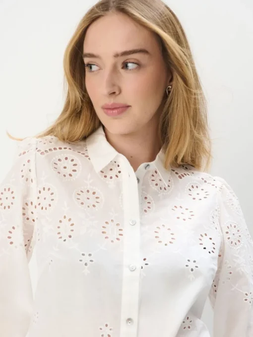 Blusen, Hemden>MOHITO Hemdbluse mit Stickereidetail Weiu00df