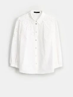 Blusen, Hemden></noscript>MOHITO Hemdbluse mit Stickereidetail Weiu00df