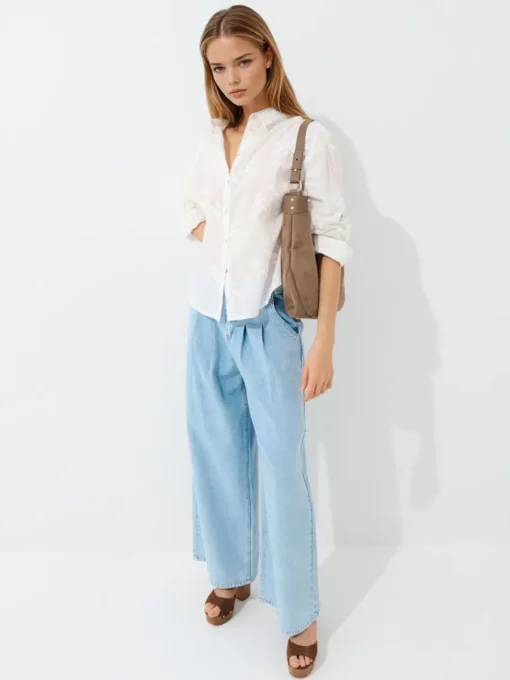 Coming Soon!>MOHITO Hemdbluse mit Stickereidetail Weiu00df