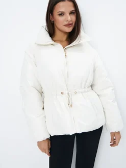 Jacken, Mäntel>MOHITO High collar jacket Creme