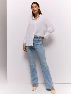 Jeans>MOHITO High waisted flare jeans Blau