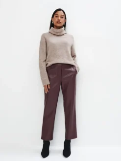 Hosen>MOHITO Hose aus Kunstleder Dunkelbraun