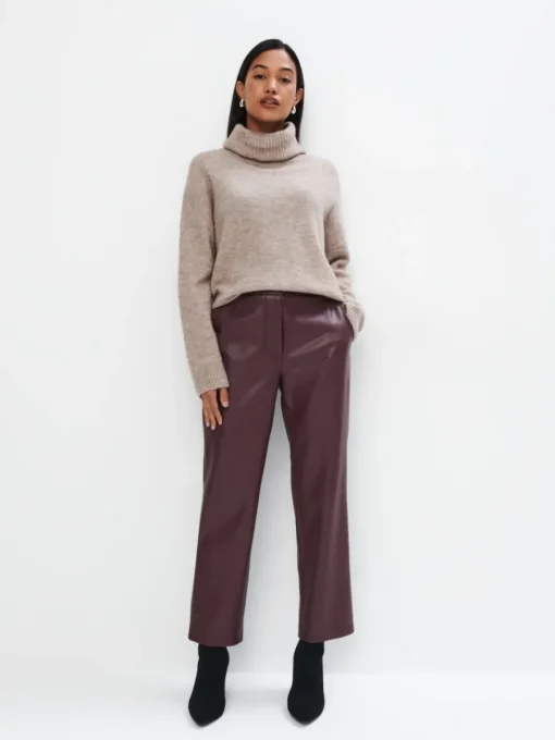 Hosen>MOHITO Hose aus Kunstleder Dunkelbraun