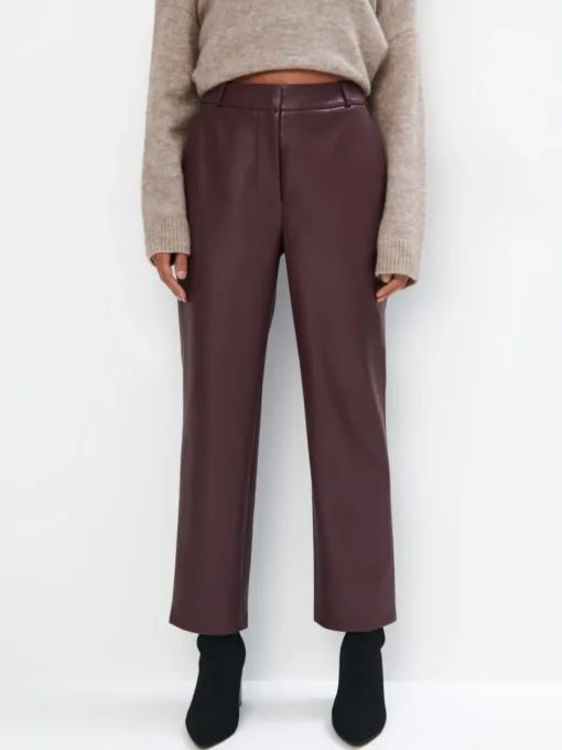 Hosen>MOHITO Hose aus Kunstleder Dunkelbraun