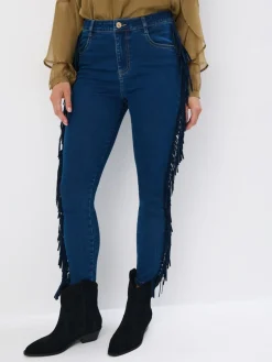 Jeans>MOHITO Hose mit Fransen Blau