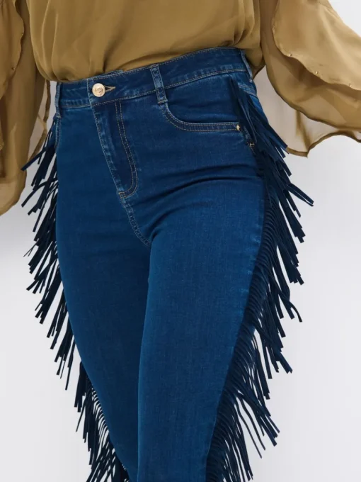Jeans>MOHITO Hose mit Fransen Blau