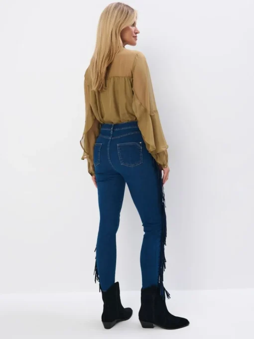 Jeans>MOHITO Hose mit Fransen Blau