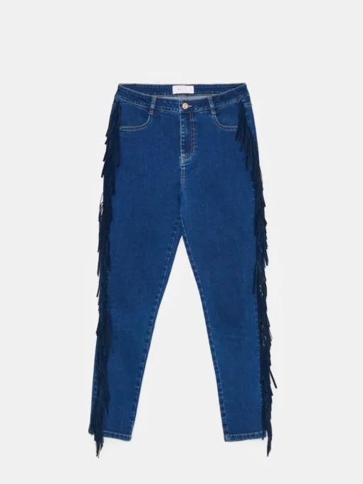 Jeans>MOHITO Hose mit Fransen Blau