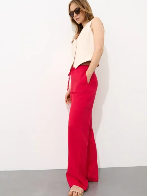 Hosen>MOHITO Hose mit hohem Leinenanteil Rot