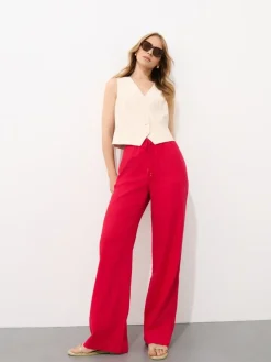Hosen>MOHITO Hose mit hohem Leinenanteil Rot