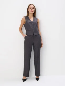Anzüge|Hosen>MOHITO Hose mit weitem Bein Grau