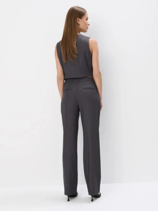Anzüge|Hosen>MOHITO Hose mit weitem Bein Grau