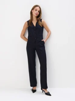 Anzüge|Hosen>MOHITO Hose mit weitem Bein Navy
