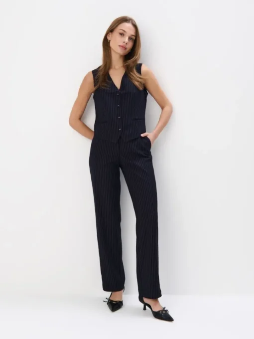 Anzüge|Hosen>MOHITO Hose mit weitem Bein Navy