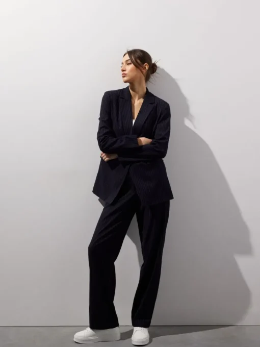 Anzüge|Hosen>MOHITO Hose mit weitem Bein Navy