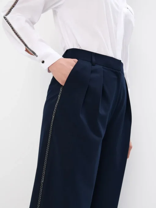 Hosen>MOHITO Hose mit weitem Bein Navy