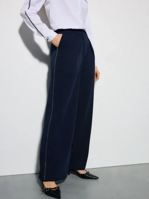 Hosen>MOHITO Hose mit weitem Bein Navy