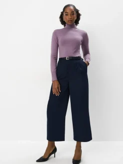Hosen>MOHITO Hose mit weitem Bein und Gürtel Navy