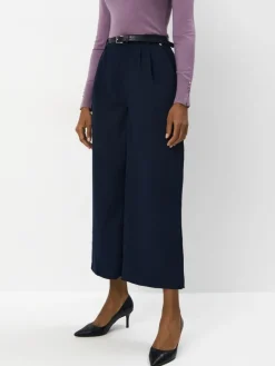 Hosen>MOHITO Hose mit weitem Bein und Gürtel Navy