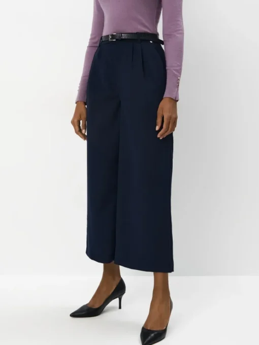 Hosen>MOHITO Hose mit weitem Bein und Gürtel Navy