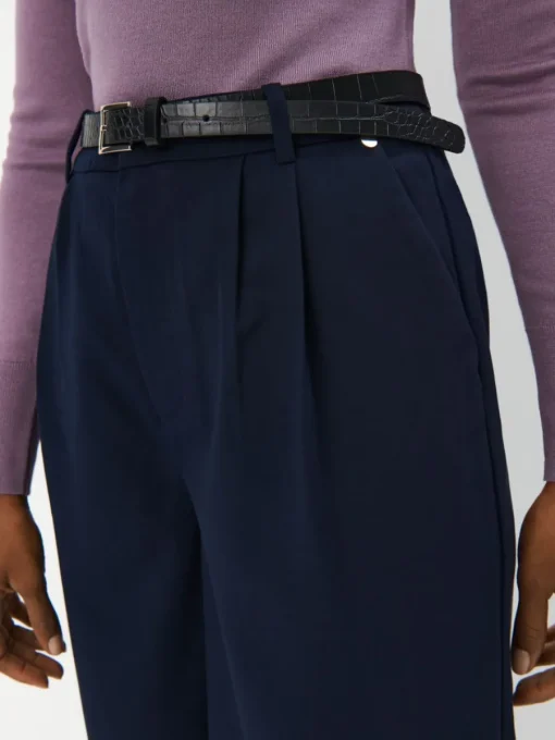 Hosen>MOHITO Hose mit weitem Bein und Gürtel Navy